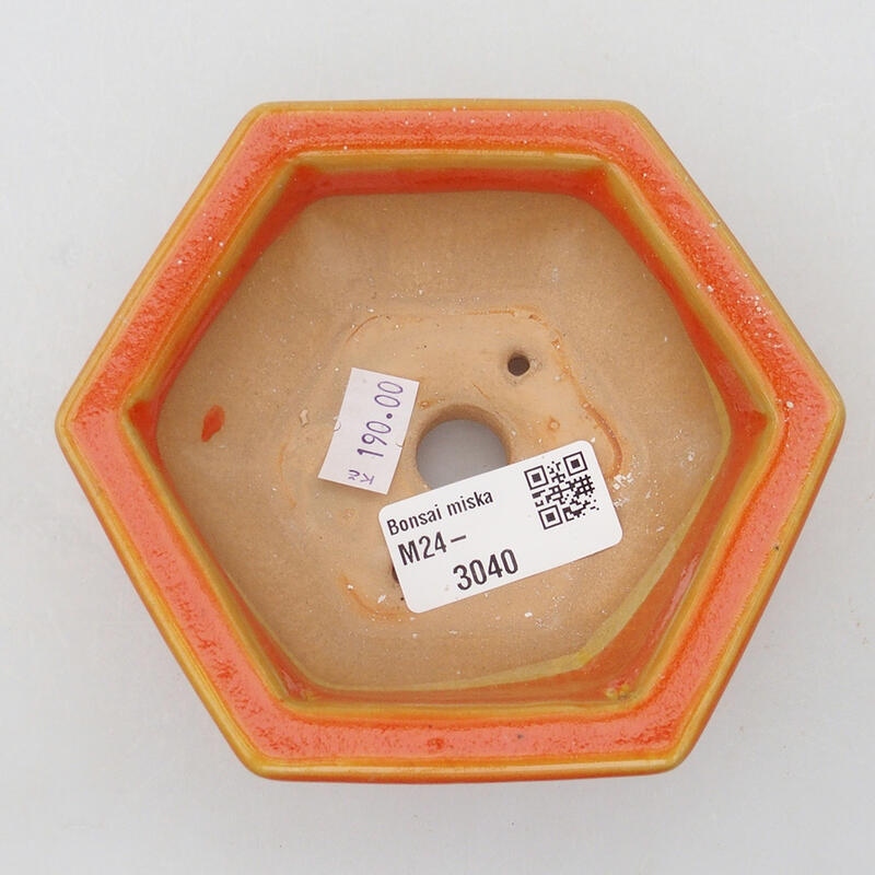 Ceramiczna miska bonsai 10,5 x 10 x 4 cm, kolor pomarańczowy
