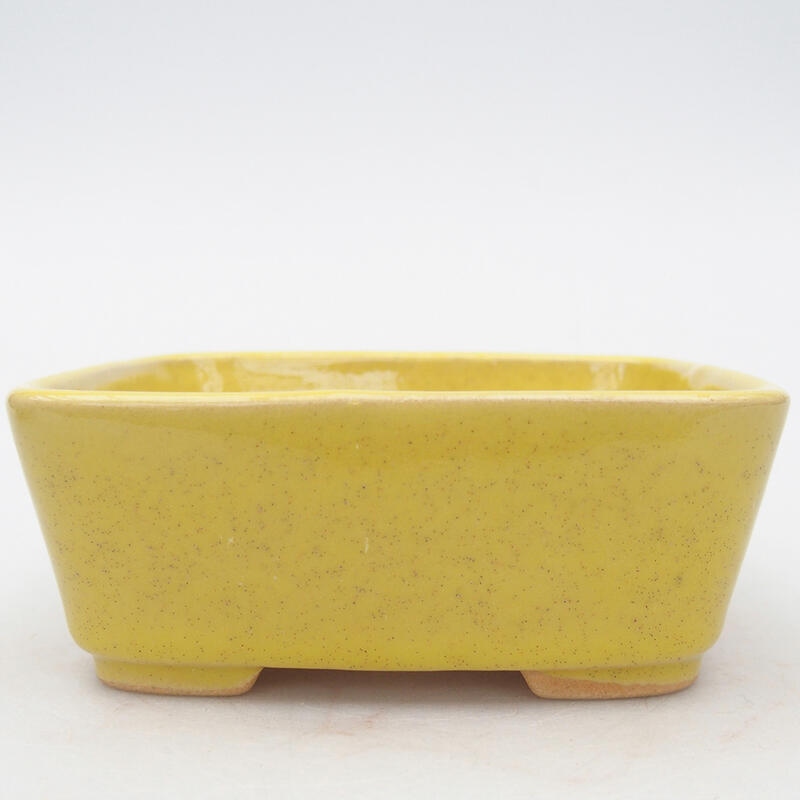 Ceramiczna miska bonsai 10,5 x 9 x 4 cm, kolor żółty