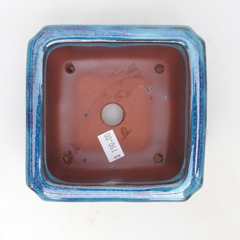 Ceramiczna miska bonsai 11 x 11 x 7,5 cm, kolor niebieski
