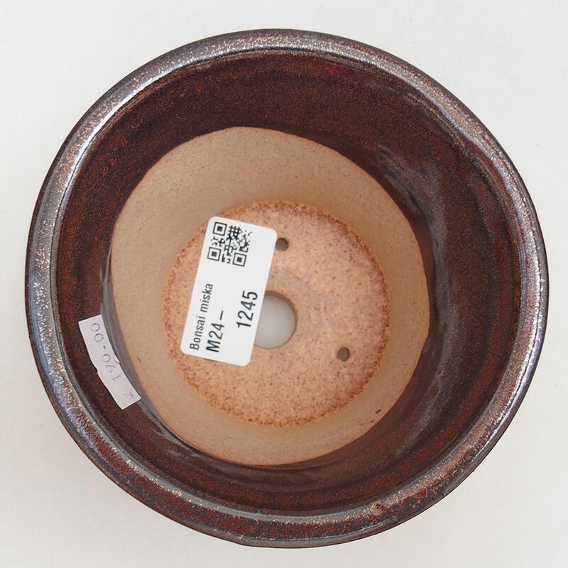 Ceramiczna miska bonsai 11 x 11 x 7 cm, kolor brązowy