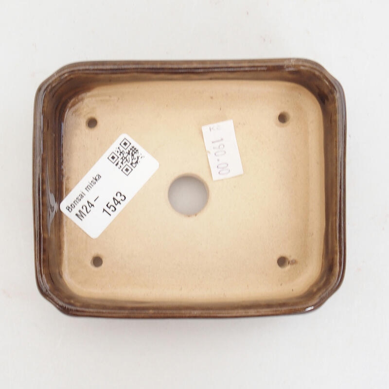 Ceramiczna miska bonsai 11 x 9 x 3,5 cm, kolor brązowy