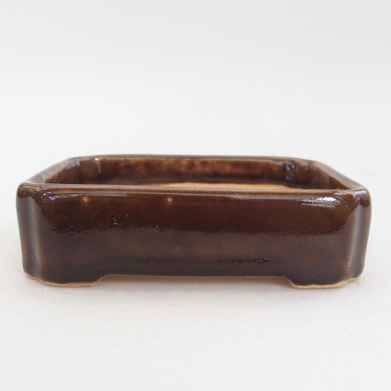 Ceramiczna miska bonsai 11 x 9 x 3,5 cm, kolor brązowy