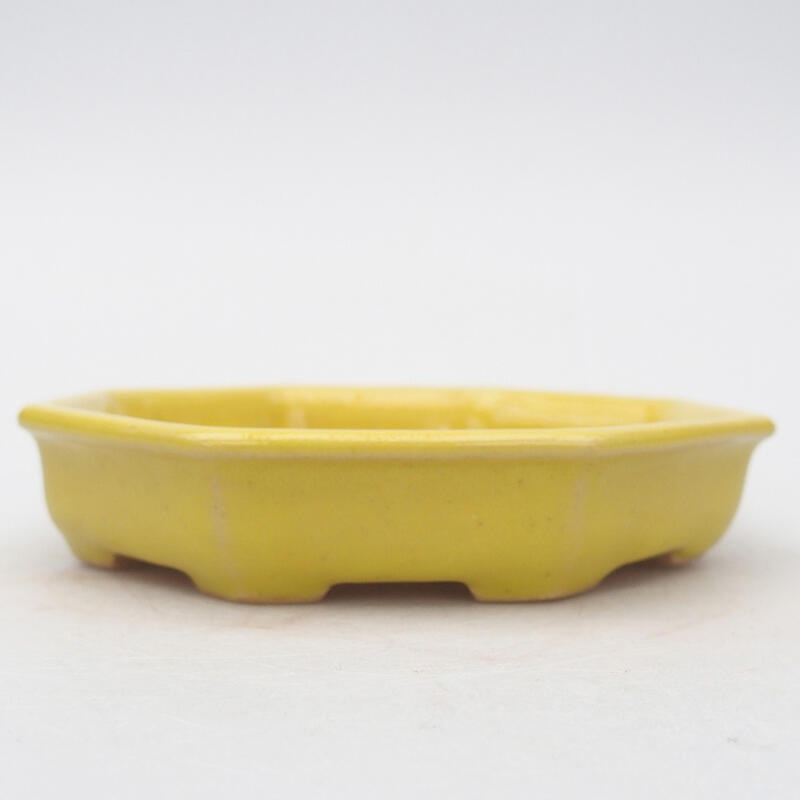 Ceramiczna miska bonsai 12,5 x 11,5 x 2 cm, kolor żółty
