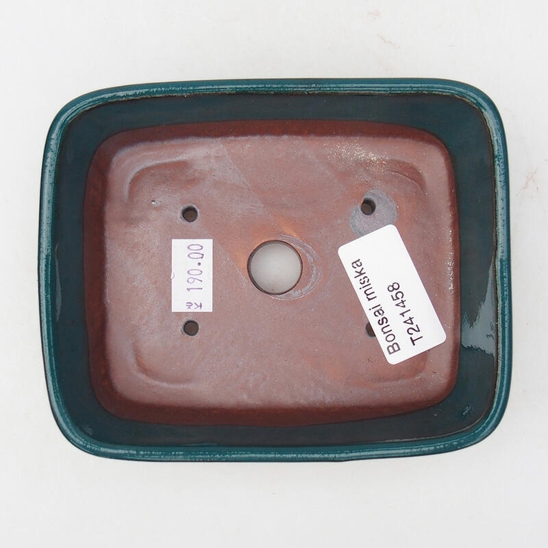 Ceramiczna miska bonsai 12 x 10 x 4 cm, kolor zielony