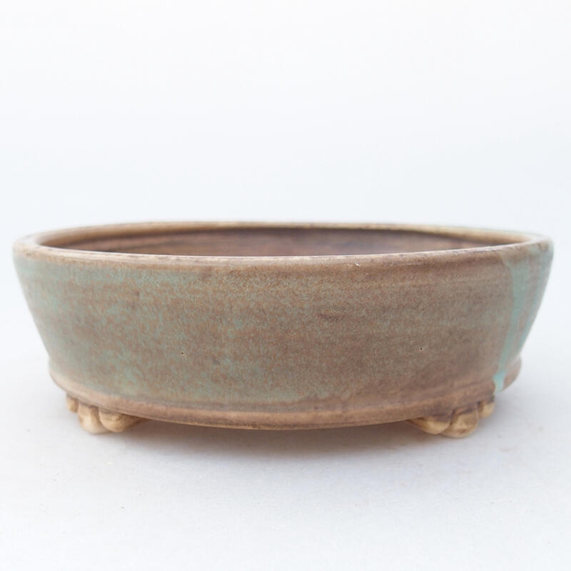 Ceramiczna miska bonsai 13,5 x 13,5 x 4 cm, kolor zielony