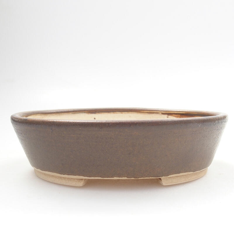 Ceramiczna miska bonsai 13 x 11 x 3,5 cm, kolor brązowy