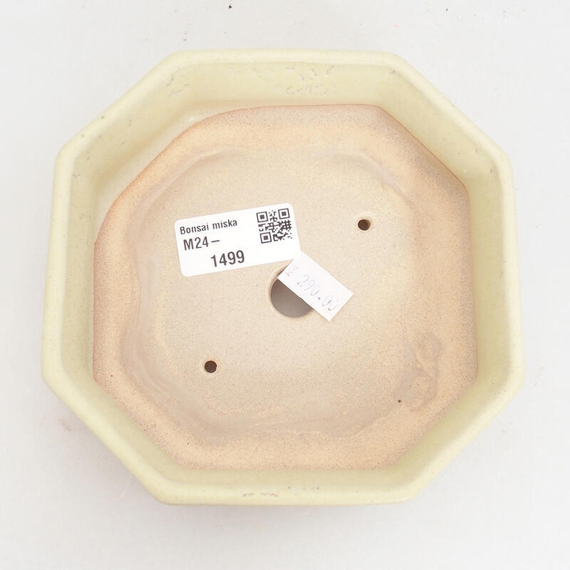 Ceramiczna miska bonsai 13 x 13 x 4,5 cm, kolor żółty