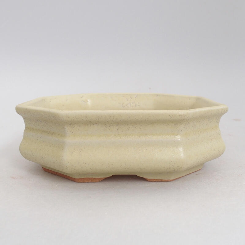 Ceramiczna miska bonsai 13 x 13 x 4,5 cm, kolor żółty
