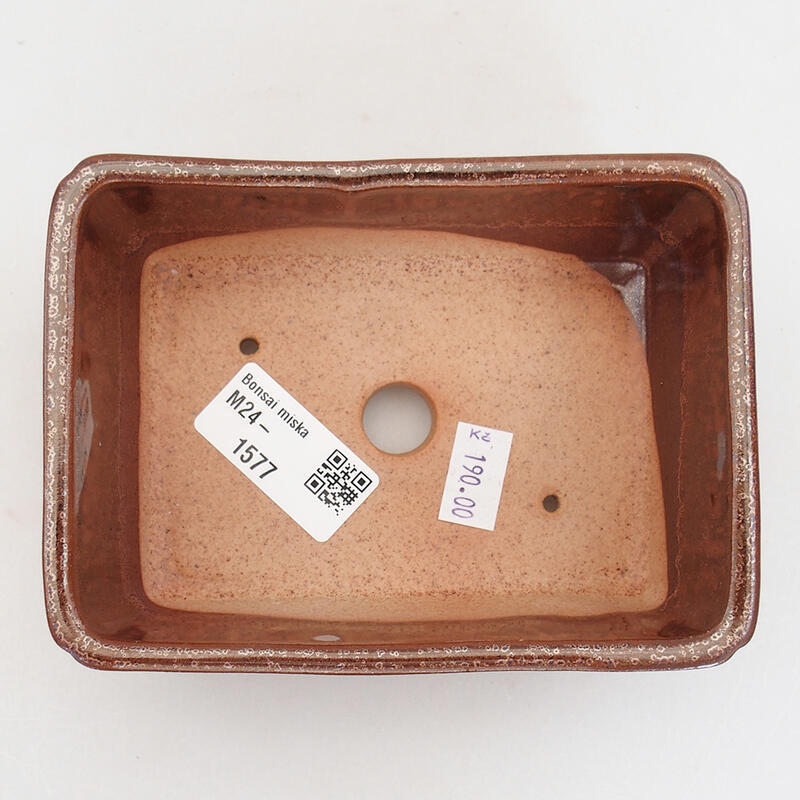 Ceramiczna miska bonsai 13 x 9,5 x 5 cm, kolor brązowy
