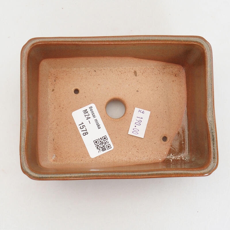 Ceramiczna miska bonsai 13 x 9,5 x 5 cm, kolor brązowy