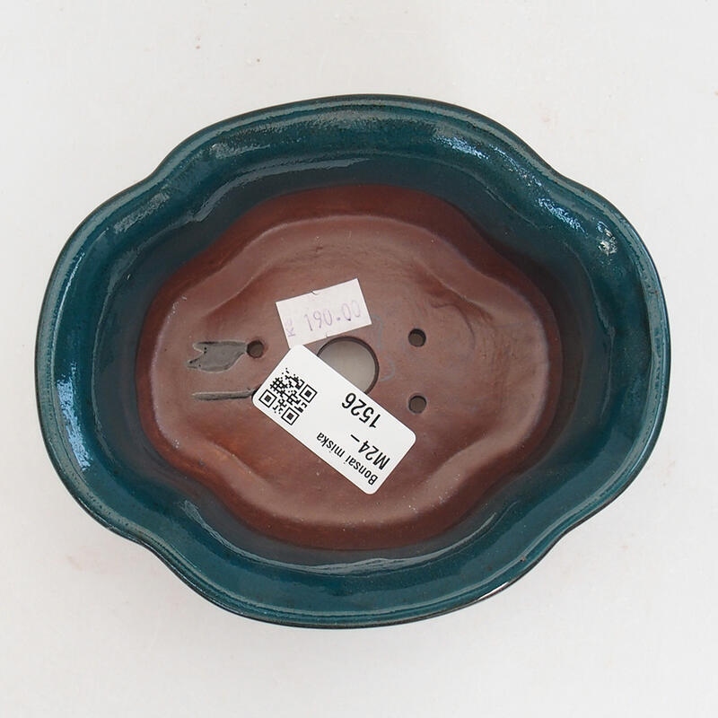 Ceramiczna miska bonsai 14 x 11,5 x 6 cm, kolor zielony