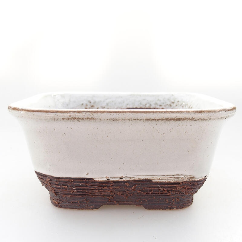 Ceramiczna miska bonsai 14 x 12,5 x 7 cm, kolor biały