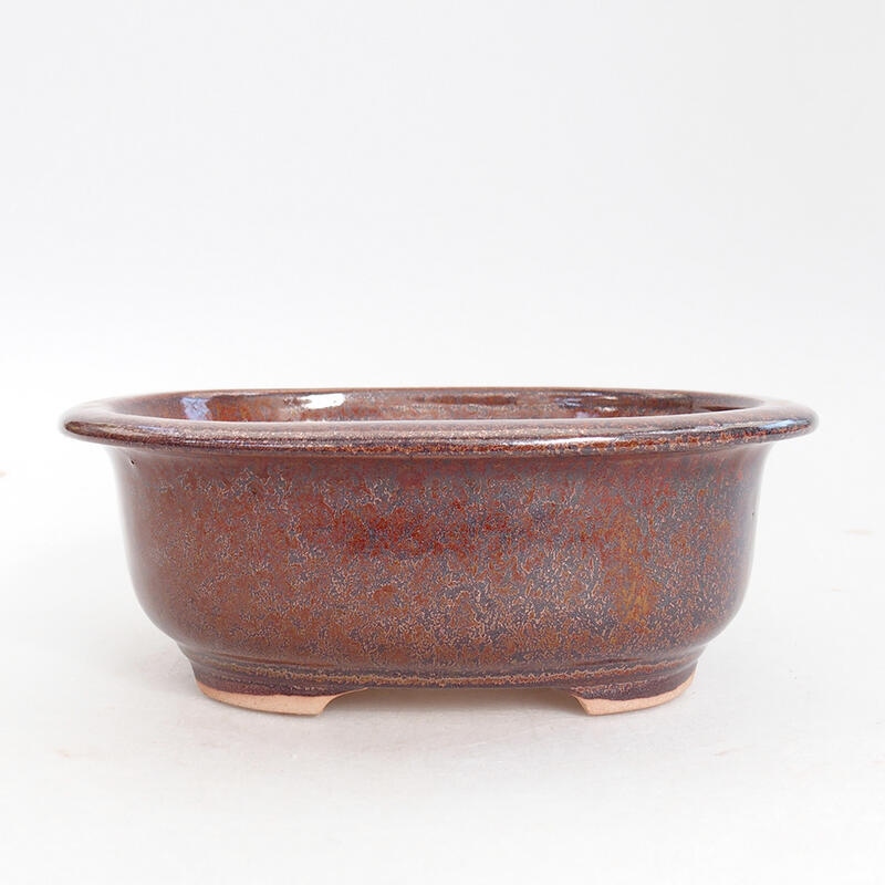 Ceramiczna miska bonsai 15,5 x 12 x 6 cm, kolor brązowy