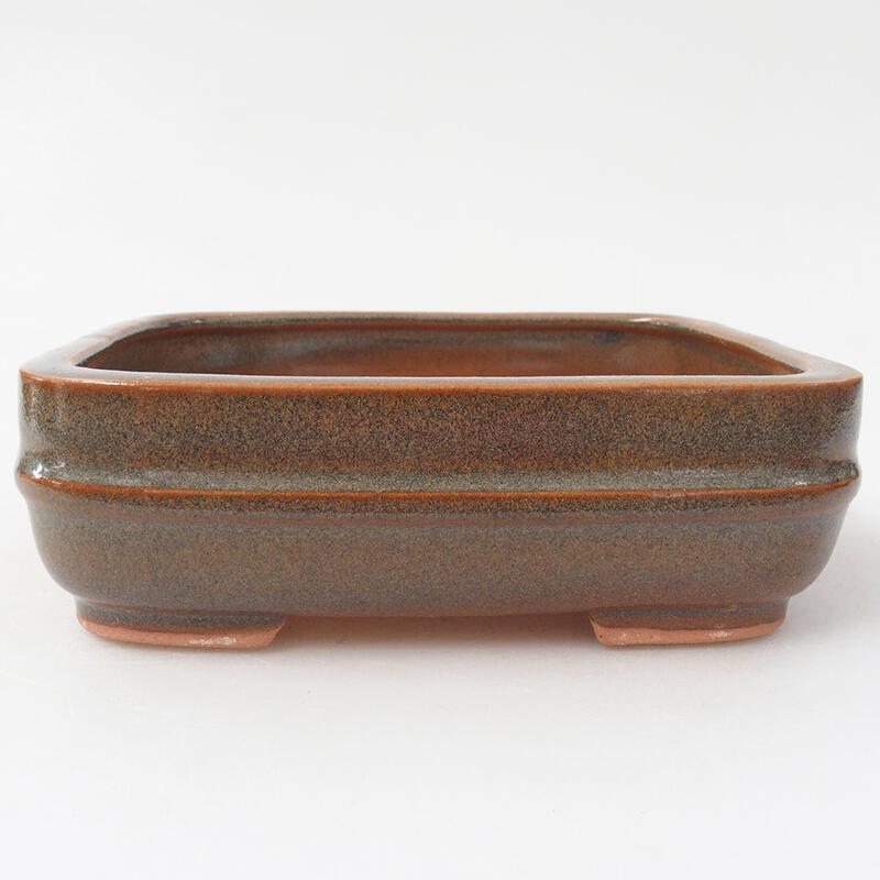 Ceramiczna miska bonsai 15 x 12,5 x 4,5 cm, kolor brązowy