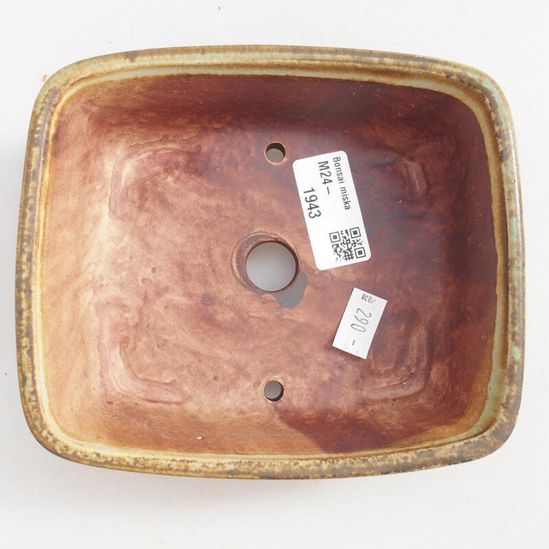 Ceramiczna miska bonsai 15 x 13 x 5 cm, kolor zielony