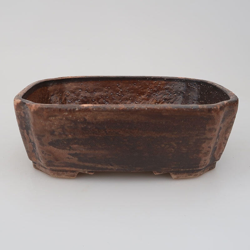 Ceramiczna miska bonsai 17,5 x 14,5 x 5,5 cm, kolor brązowy