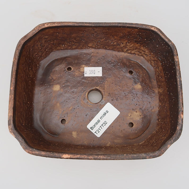 Ceramiczna miska bonsai 17,5 x 14,5 x 5,5 cm, kolor brązowy