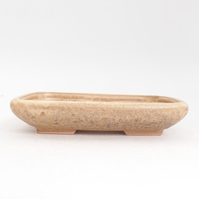 Ceramiczna miska bonsai 17 x 13,5 x 3,5 cm, kolor beżowy