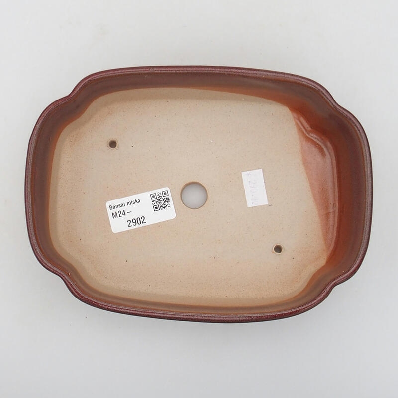 Ceramiczna miska bonsai 18,5 x 13,5 x 5 cm, kolor brązowy
