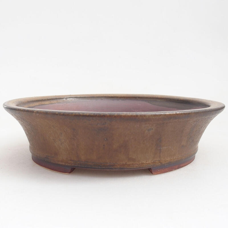 Ceramiczna miska bonsai 18,5 x 17 x 4,5 cm, kolor brązowy