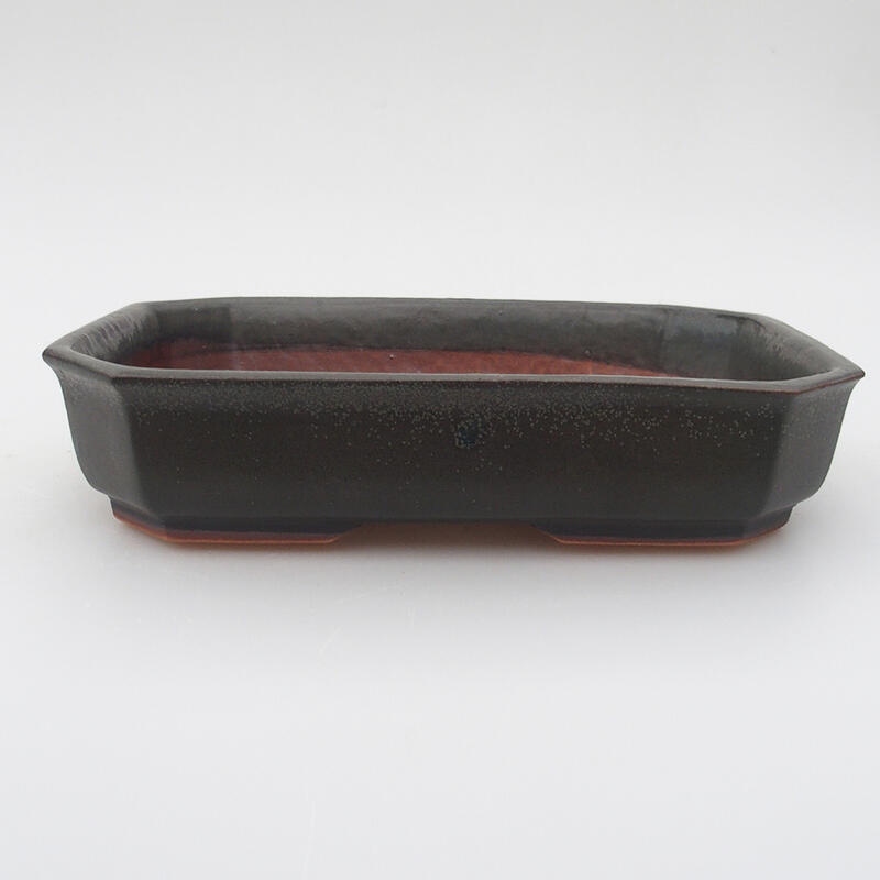 Ceramiczna miska bonsai 18 x 13,5 x 4 cm, kolor szary