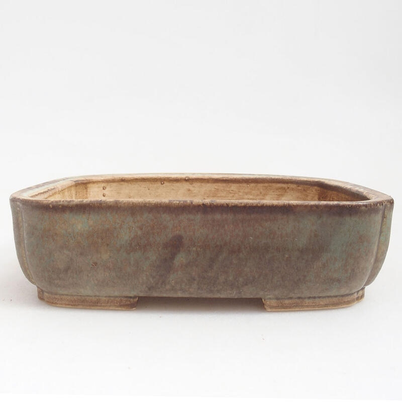 Ceramiczna miska bonsai 18 x 14,5 x 4,5 cm, kolor zielony