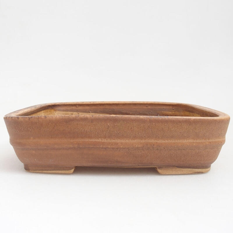 Ceramiczna miska bonsai 18 x 15 x 4,5 cm, kolor brązowy