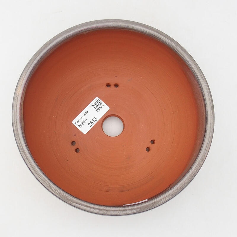 Ceramiczna miska bonsai 18 x 18 x 7 cm, kolor szary