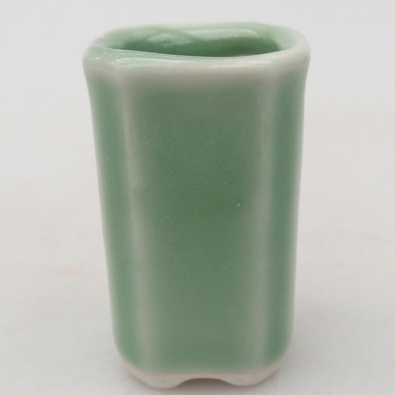 Ceramiczna miska bonsai 2,5 x 2,5 x 4,5 cm, kolor zielony