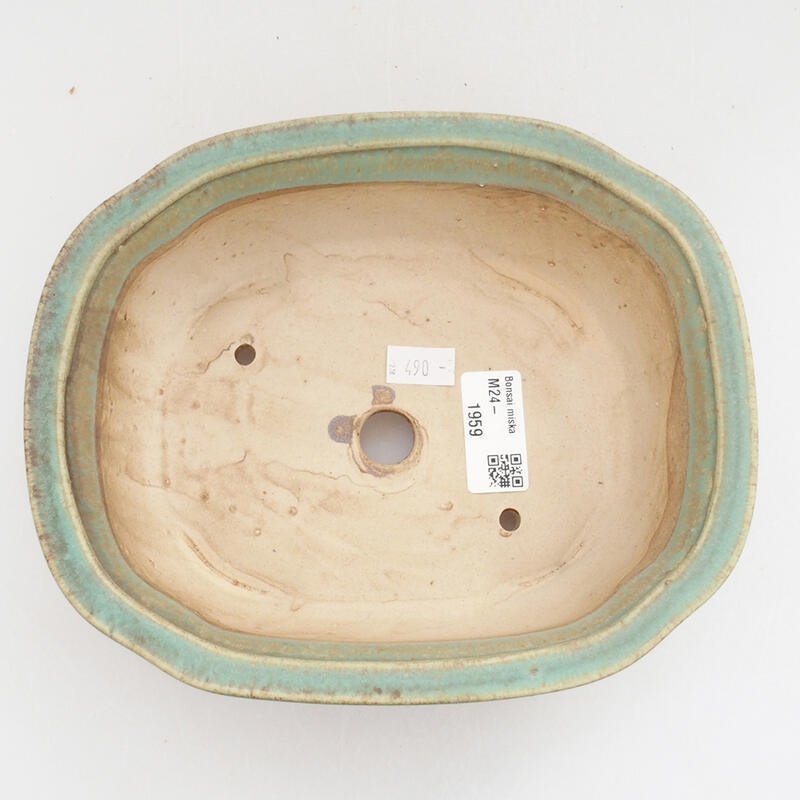 Ceramiczna miska bonsai 20 x 16,5 x 7 cm, kolor zielony