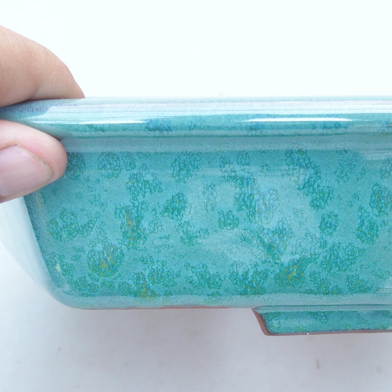 Ceramiczna miska bonsai 23 x 21 x 6 cm, kolor zielony
