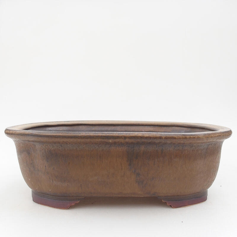 Ceramiczna miska bonsai 25,5 x 22 x 7,5 cm, kolor brązowy