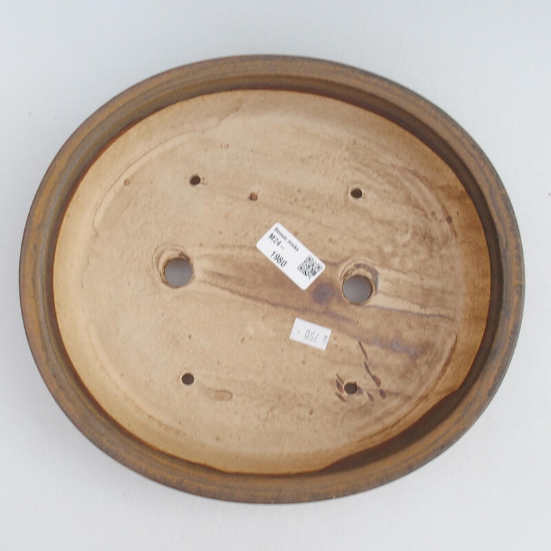 Ceramiczna miska bonsai 26 x 23,5 x 5,5 cm, kolor brązowy