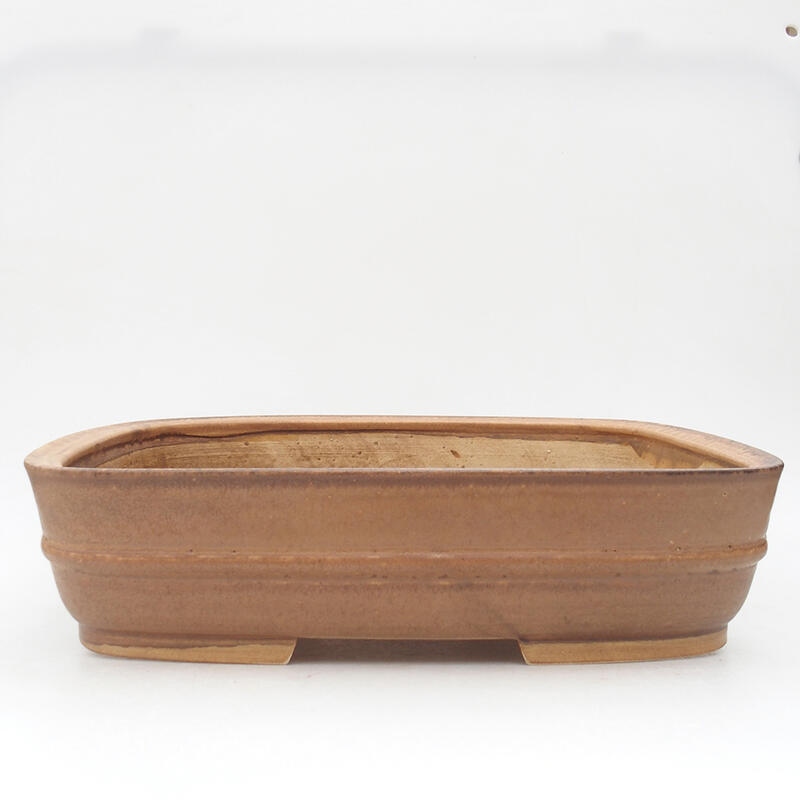 Ceramiczna miska bonsai 29,5 x 25 x 7 cm, kolor brązowy
