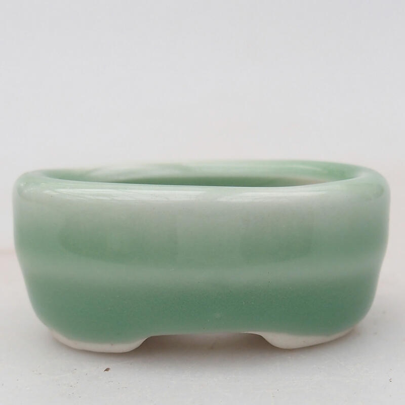 Ceramiczna miska bonsai 4,5 x 3 x 2 cm, kolor zielony