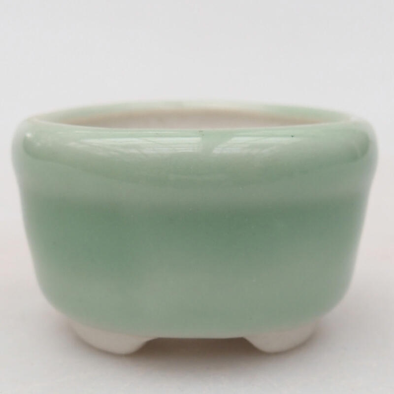 Ceramiczna miska bonsai 4,5 x 4,5 x 3 cm, kolor zielony