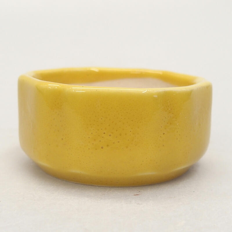 Ceramiczna miska bonsai 5 x 5 x 2 cm, kolor żółty