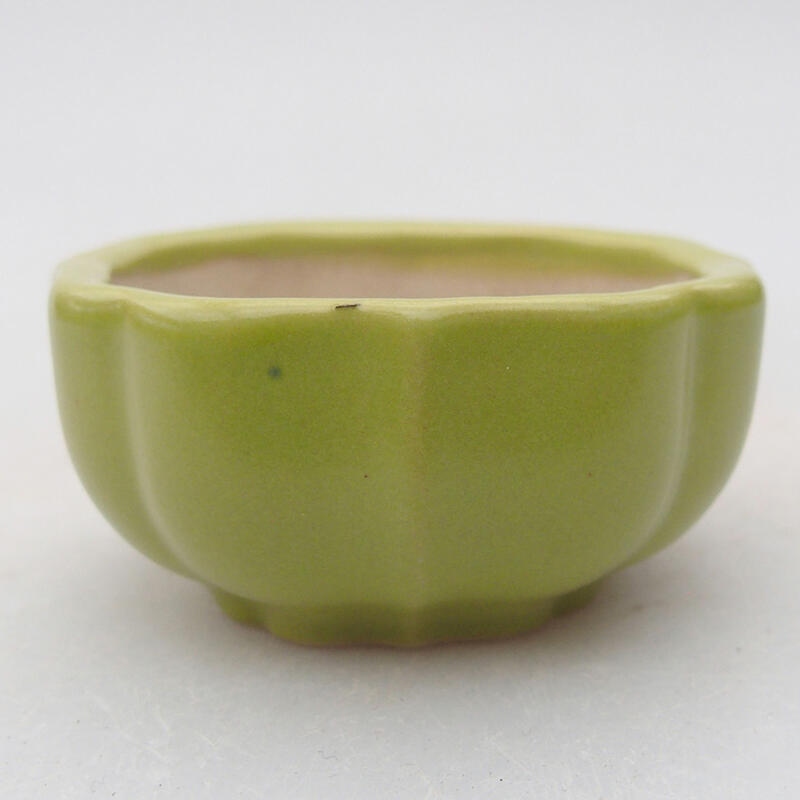 Ceramiczna miska bonsai 6 x 6 x 3 cm, kolor zielony