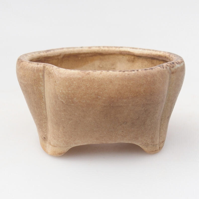 Ceramiczna miska bonsai o wymiarach 7,5 x 7 x 3 cm, kolor brązowy