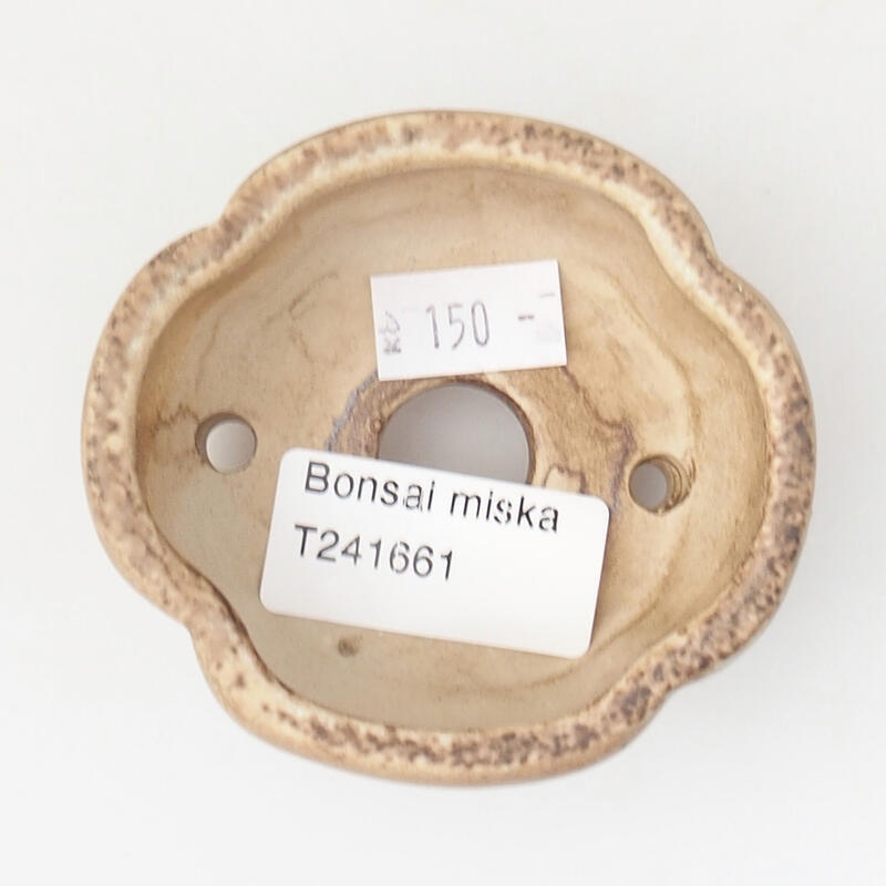 Ceramiczna miska bonsai o wymiarach 7,5 x 7 x 3 cm, kolor brązowy