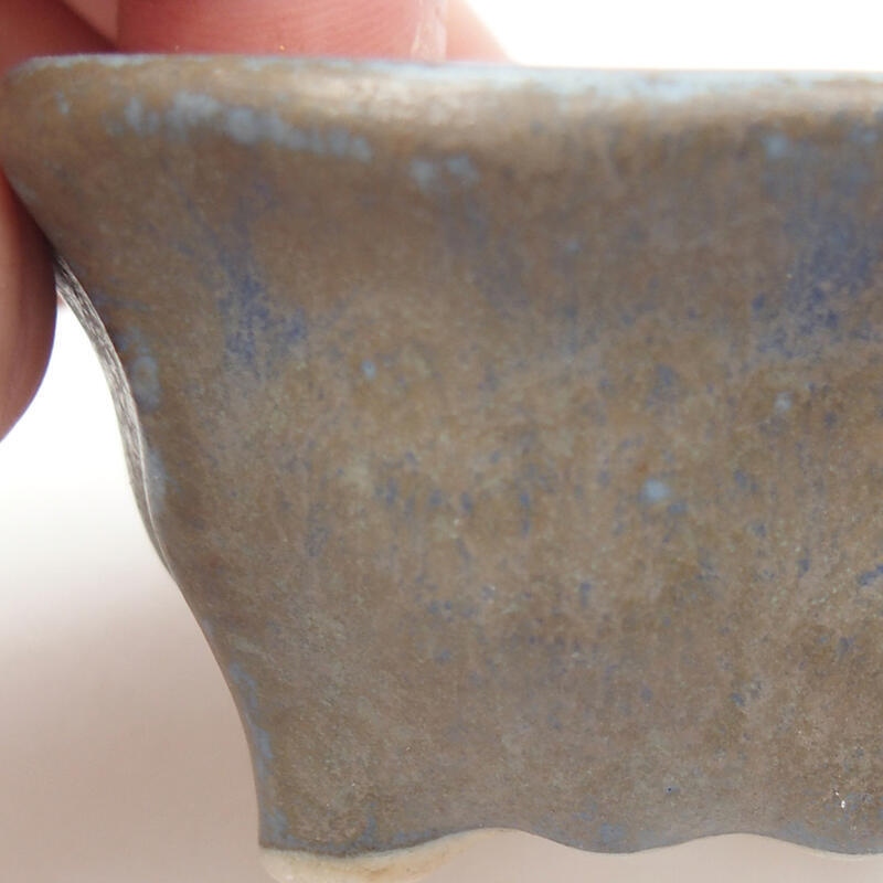 Ceramiczna miska bonsai 7 x 6,5 x 3,5 cm, kolor niebiesko-brązowy