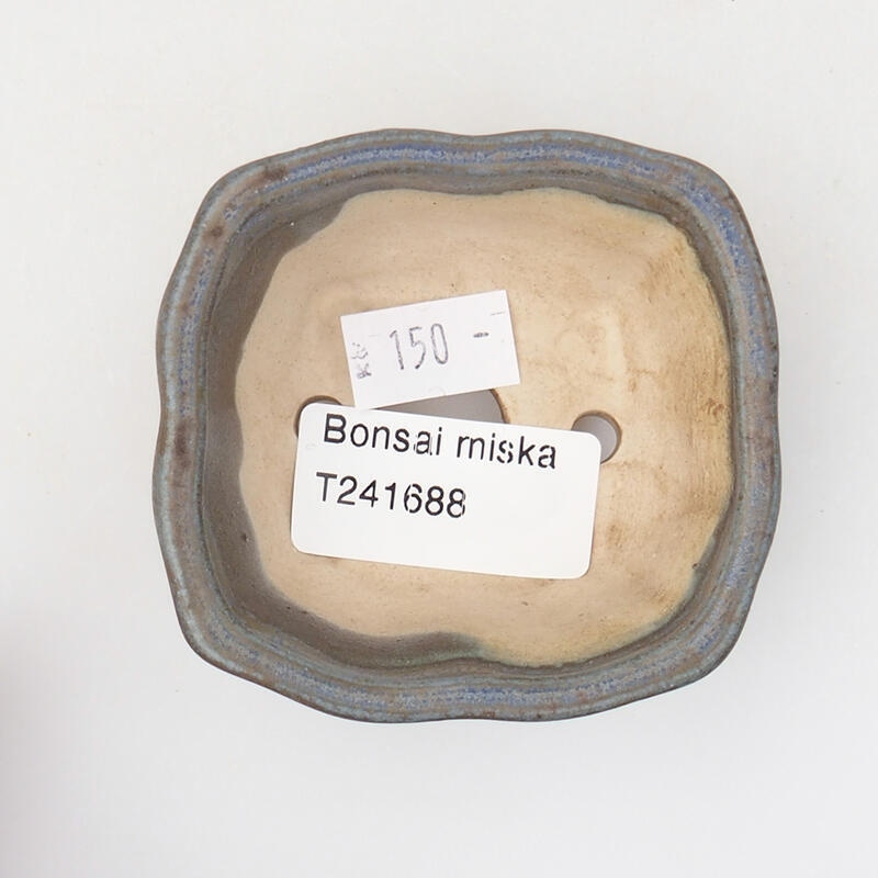 Ceramiczna miska bonsai 7 x 6,5 x 3,5 cm, kolor niebiesko-brązowy