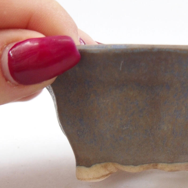 Ceramiczna miska bonsai 7 x 7 x 3,5 cm, kolor niebieski