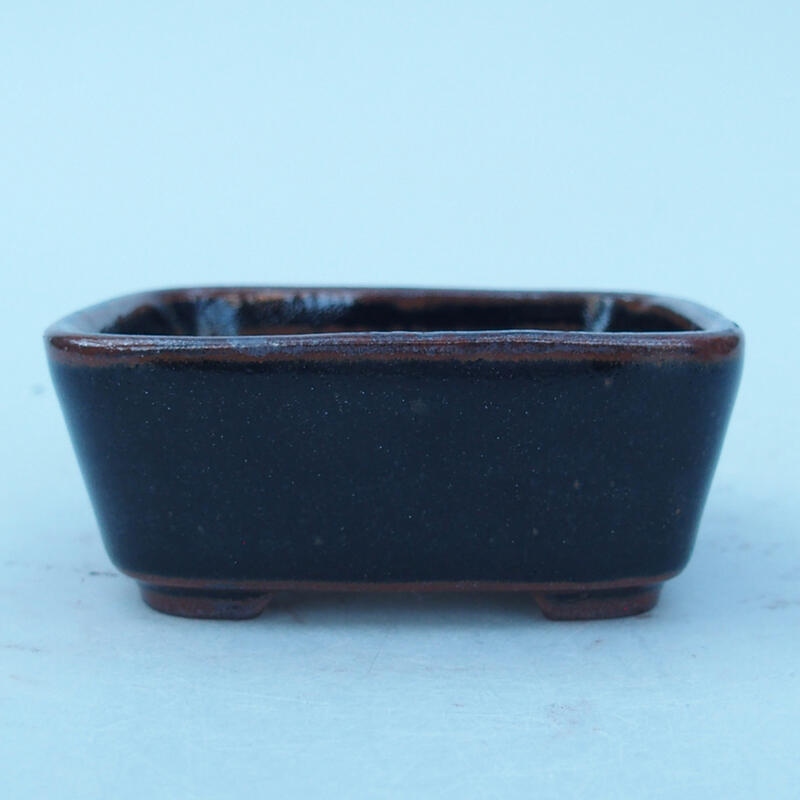Ceramiczna miska bonsai 8 x 7 x 3 cm, kolor czarno-brązowy