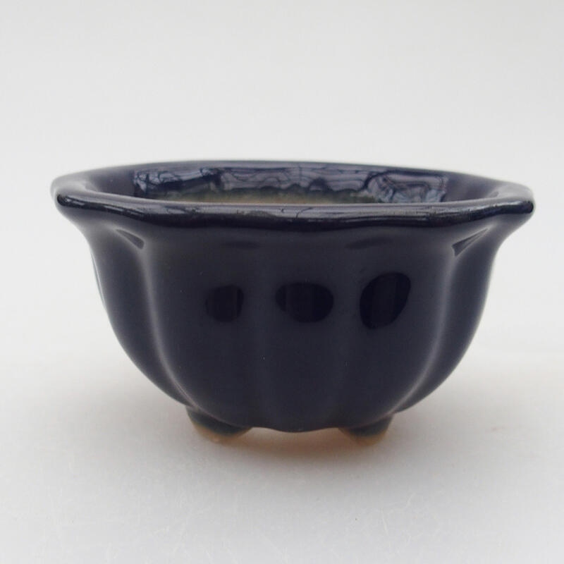 Ceramiczna miska bonsai 8 x 8 x 4 cm, kolor niebieski