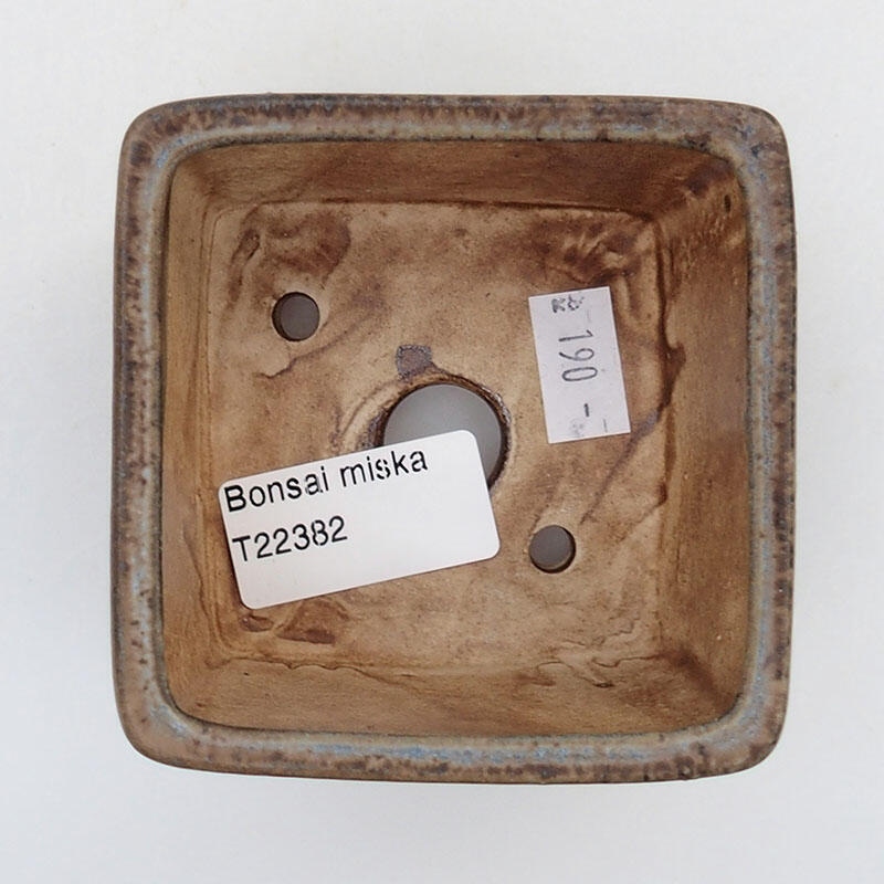 Ceramiczna miska bonsai 8 x 8 x 5,5 cm, kolor niebiesko-szary