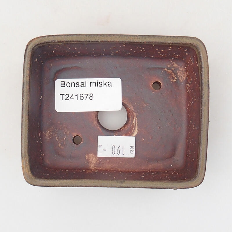 Ceramiczna miska bonsai 9,5 x 8 x 3,5 cm, kolor brązowy