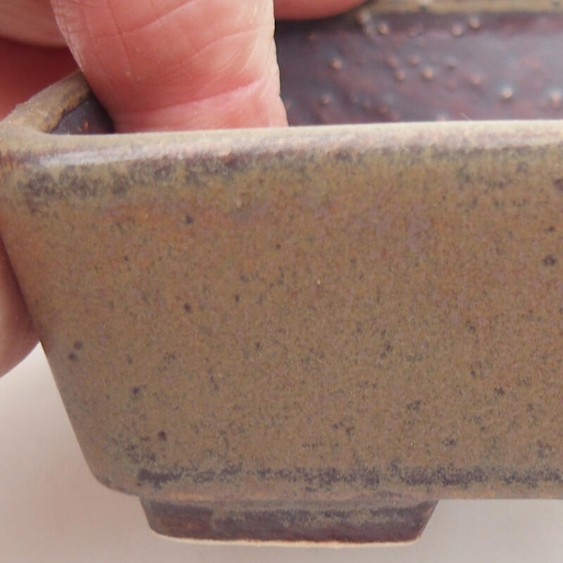 Ceramiczna miska bonsai 9,5 x 8 x 3,5 cm, kolor brązowy