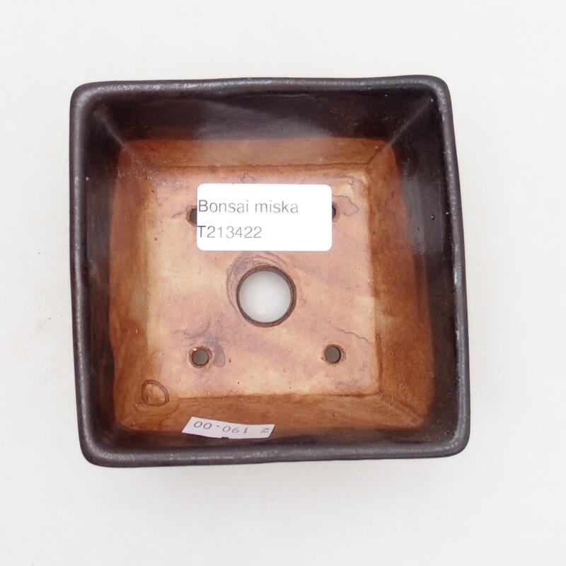Ceramiczna miska bonsai 9,5 x 9,5 x 5,5 cm, kolor czarny