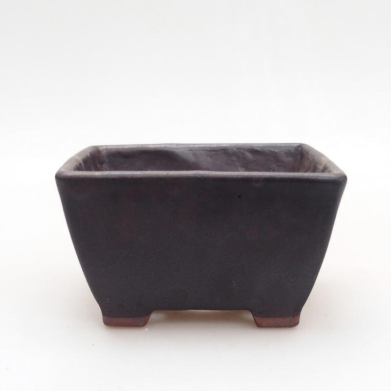 Ceramiczna miska bonsai 9,5 x 9,5 x 5,5 cm, kolor czarny